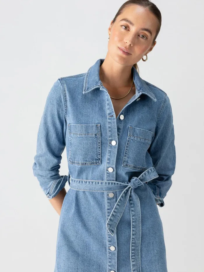 Sanctuary Clothing Dresses and Jumpsuits Women Denim Utility Shirt Dress Solar Flare Sanctuary Clothing Dresses and Jumpsuits Women Denim Utility Shirt Dress Solar Flare
