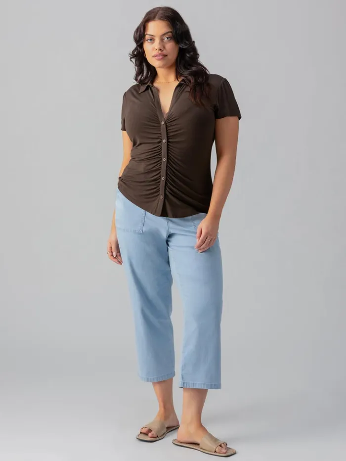 Sanctuary Clothing Inclusive Women Dream Button Up Blouse Mud Bath Inclusive Collection