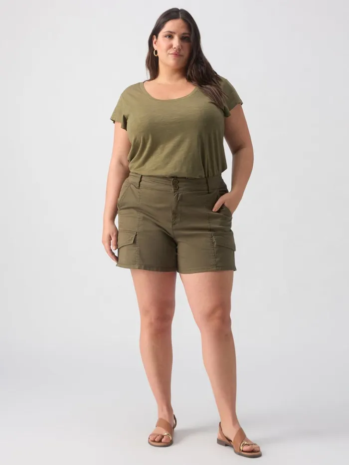 Sanctuary Clothing Inclusive Women Rebel Standard Rise Short Hiker Green Inclusive Collection