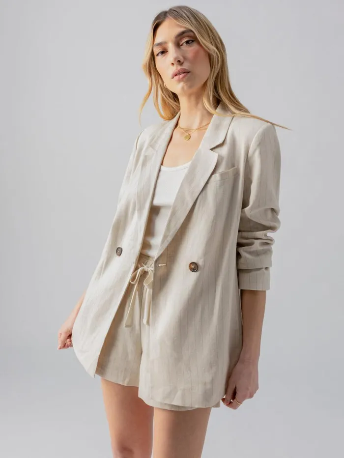 Sanctuary Clothing Jackets and Outerwear Women Refresh Blazer Vineyard Stripe Sanctuary Clothing Jackets and Outerwear Women Refresh Blazer Vineyard Stripe