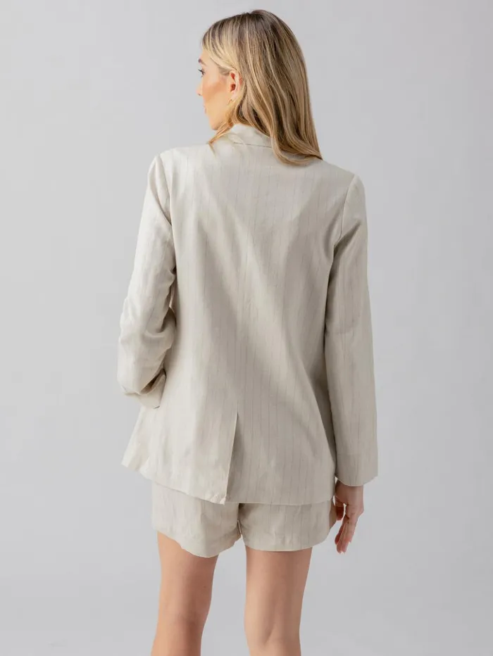 Sanctuary Clothing Jackets and Outerwear Women Refresh Blazer Vineyard Stripe