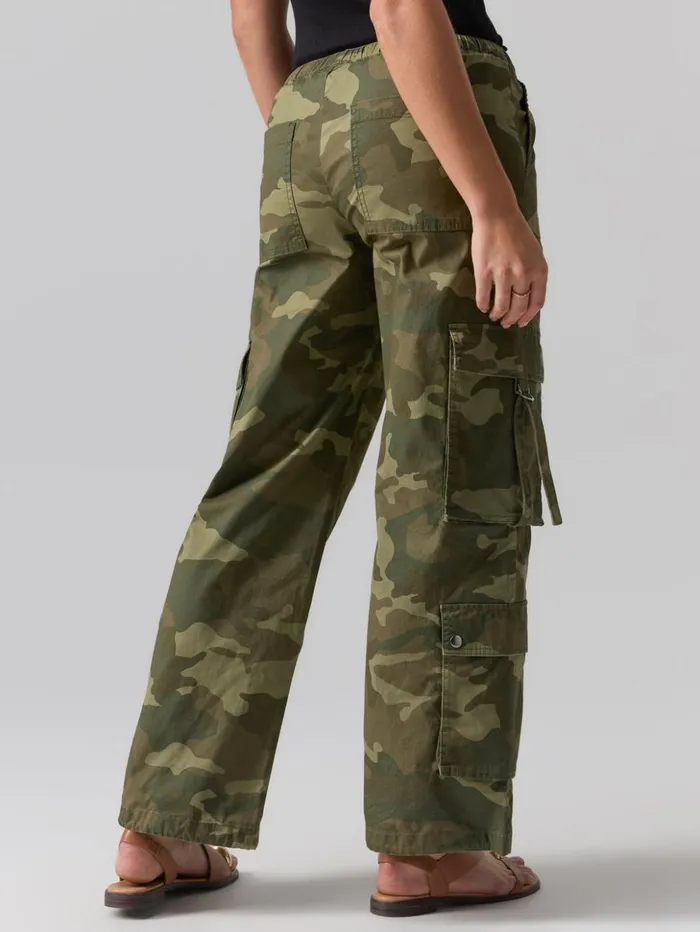 Sanctuary Clothing Pants Women Cargo Parachute High Rise Pant Renew Camo