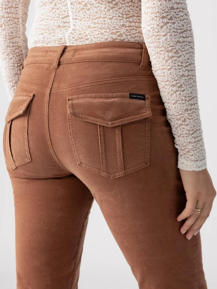 Sanctuary Clothing Pants Women Corduroy Hayden Bootcut Standard Rise Pant Raw Hide