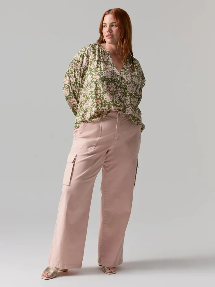 Sanctuary Clothing Pants Women Reissue Cargo Standard Rise Pant Rose Smoke Inclusive Collection