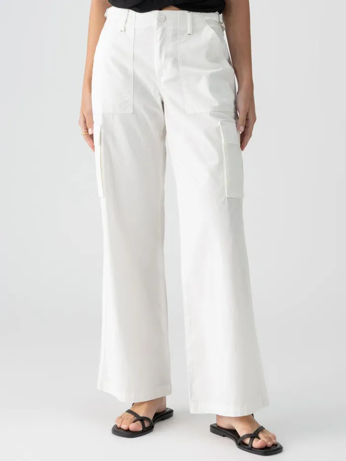 Sanctuary Clothing Pants Women Reissue Cargo Standard Rise Pant White
