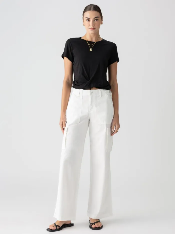 Sanctuary Clothing Pants Women Reissue Cargo Standard Rise Pant White