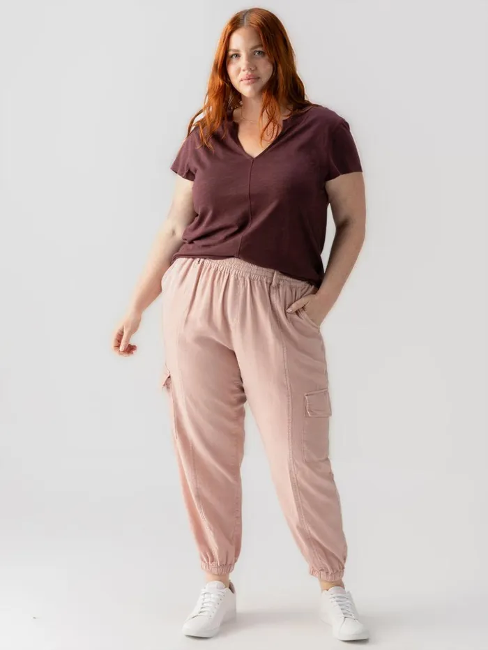 Sanctuary Clothing Pants Women Relaxed Rebel Standard Rise Cargo Pant Smokey Rose Inclusive Collection