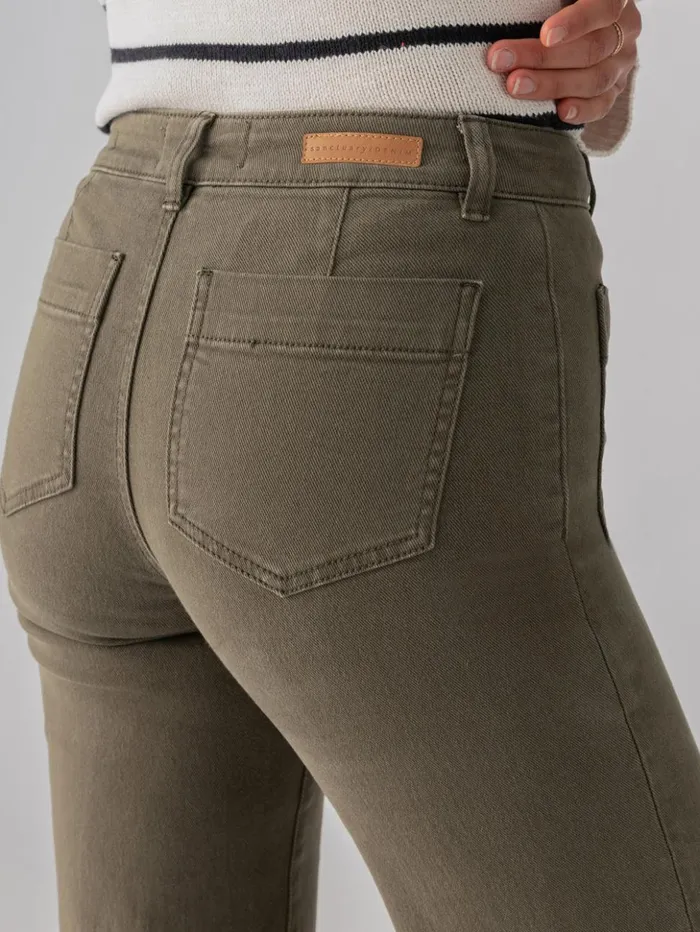 Sanctuary Clothing Pants Women The Marine Standard Rise Denim Pant Fatigue