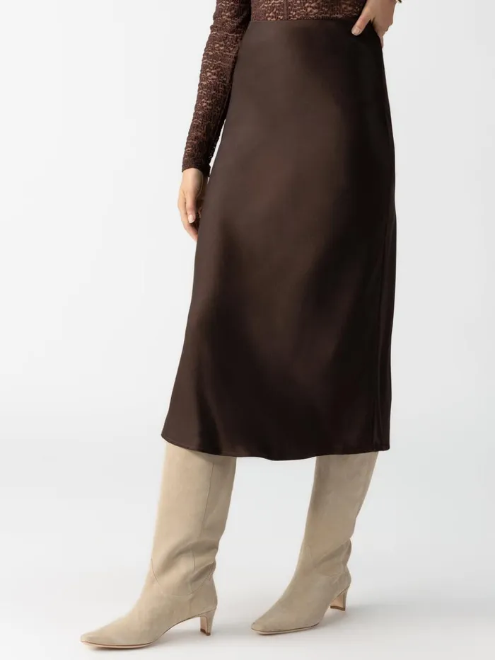 Sanctuary Clothing Skirts Women Everyday MidRise Maxi Skirt Coffee