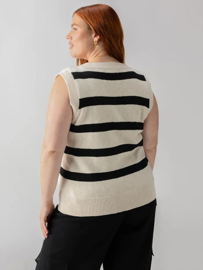 Sanctuary Clothing Sweaters and Cardis Women Sweater Shell Tank Eco Natural Black Stripe Inclusive Collection Sanctuary Clothing Sweaters and Cardis Women Sweater Shell Tank Eco Natural Black Stripe Inclusive Collection