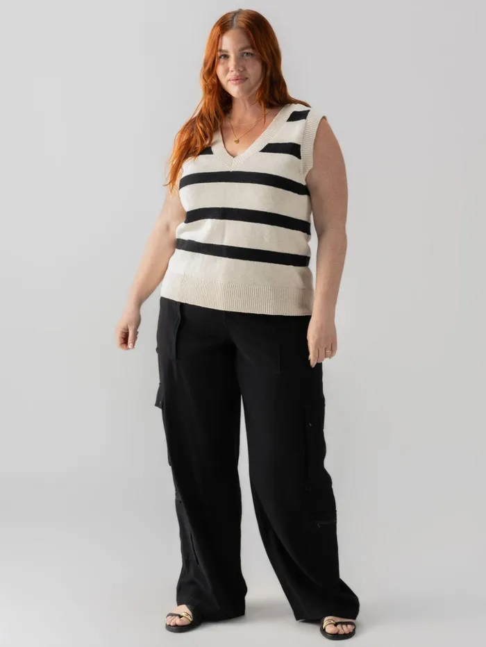 Sanctuary Clothing Sweaters and Cardis Women Sweater Shell Tank Eco Natural Black Stripe Inclusive Collection Sanctuary Clothing Sweaters and Cardis Women Sweater Shell Tank Eco Natural Black Stripe Inclusive Collection