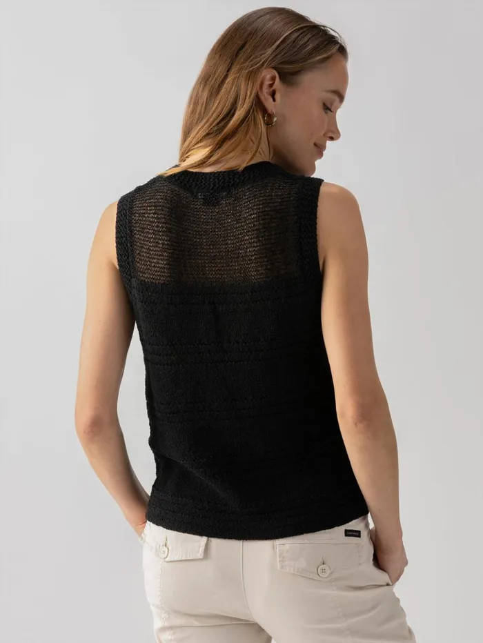 Sanctuary Clothing Sweaters and Cardis Women Waves Of Summer Sweater Shell Tank Black