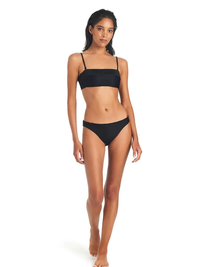 Sanctuary Clothing Swim Bottoms Women On The Water Texture Hipster Bikini Bottom Black