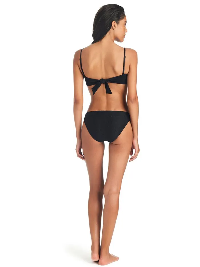 Sanctuary Clothing Swim Bottoms Women On The Water Texture Hipster Bikini Bottom Black