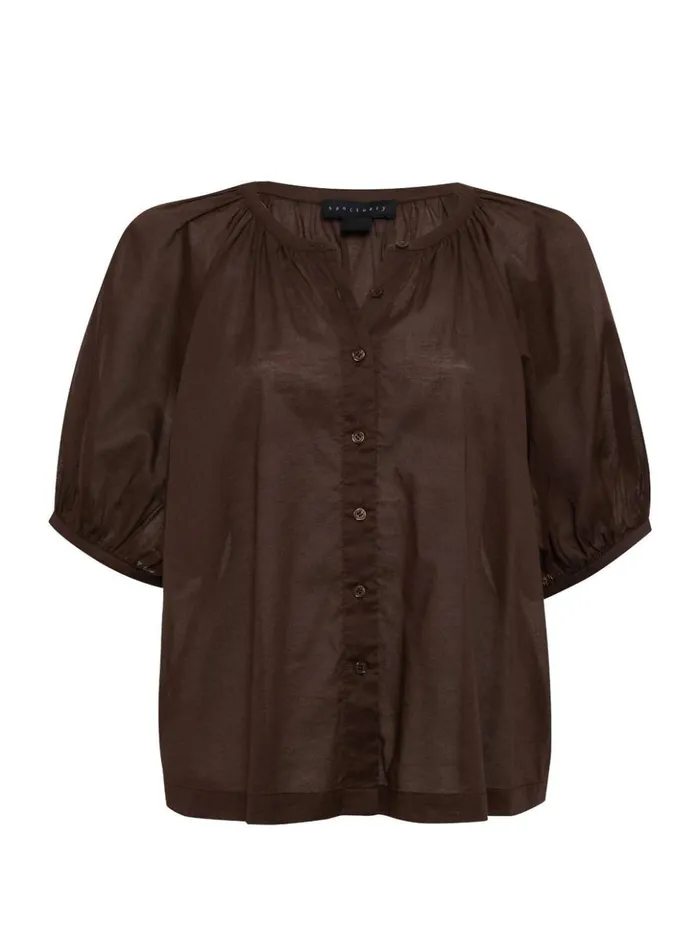 Sanctuary Clothing Tees and Tops Women Bubble Sleeve Boho Blouse Mud Bath