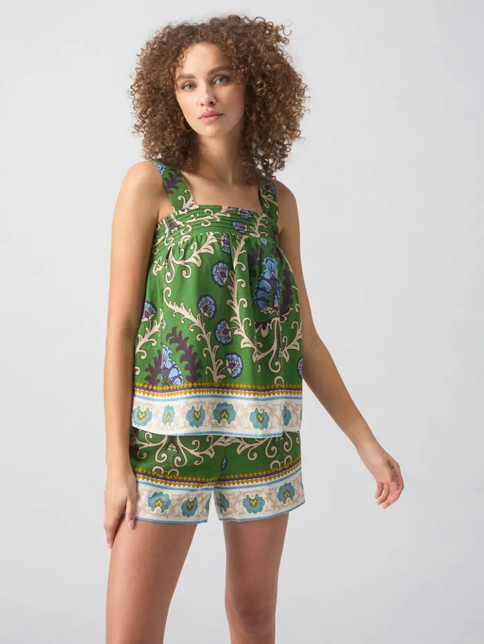 Sanctuary Clothing Tees and Tops Women Button Back Cami Mezzo Tile