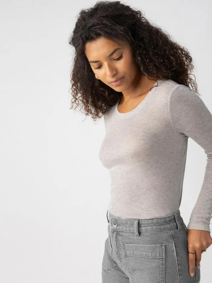 Sanctuary Clothing Tees and Tops Women Crew Tee Heather Grey