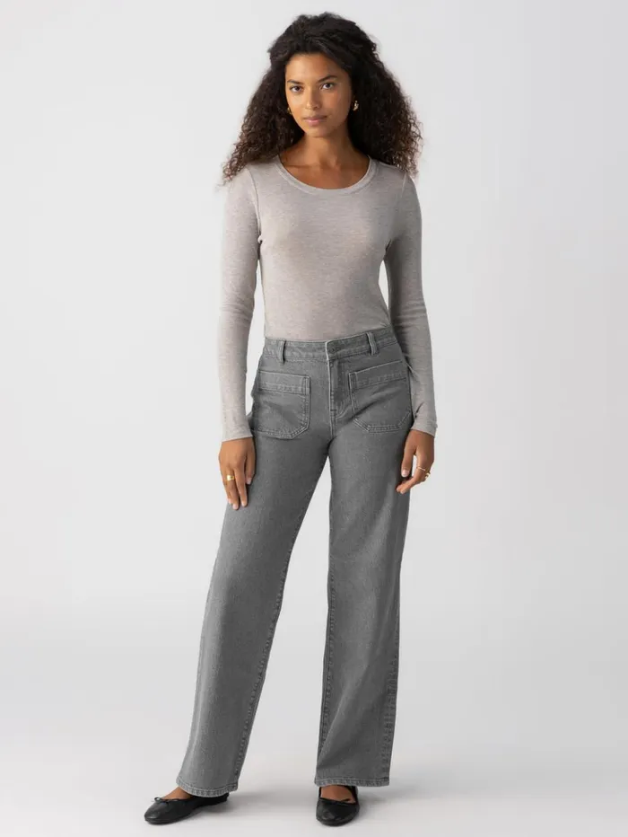 Sanctuary Clothing Tees and Tops Women Crew Tee Heather Grey