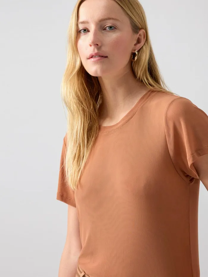 Sanctuary Clothing Tees and Tops Women Perfect Mesh Tee Mocha Mousse Sanctuary Clothing Tees and Tops Women Perfect Mesh Tee Mocha Mousse