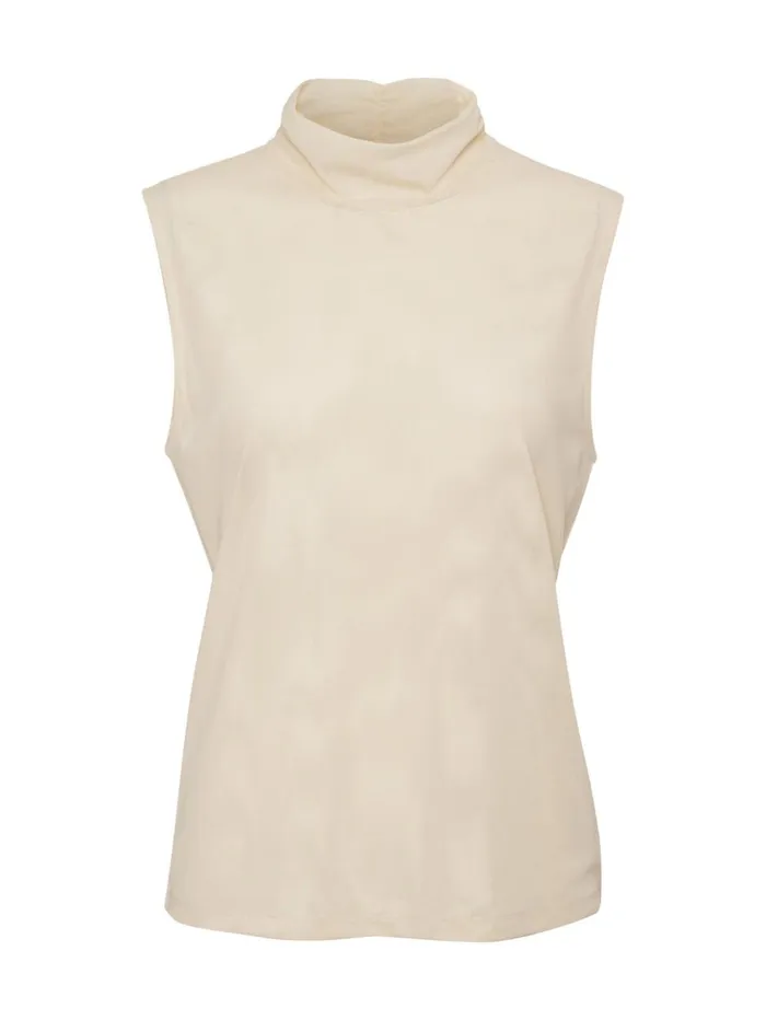 Sanctuary Clothing Tees and Tops Women Shirred Neck Mesh Tank Birch