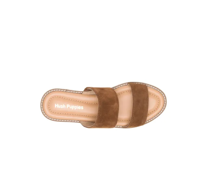 Sandals Briard 2 Band Slide Tan Suede 8211 Hush Puppies Women