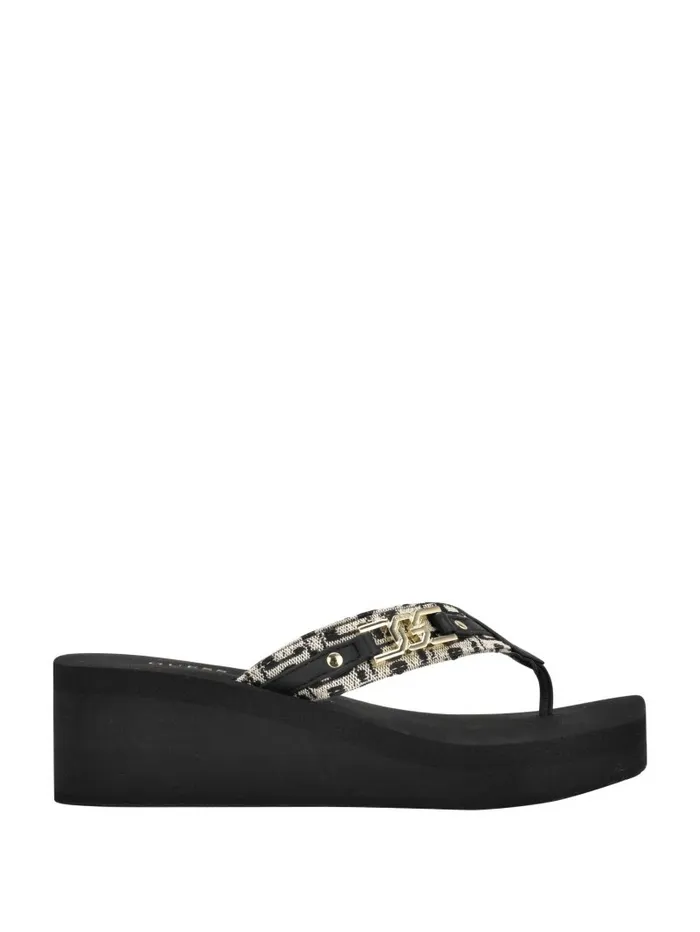 Sandals Ediva Wedge FlipFlops Black 001 8211 GUESS Women