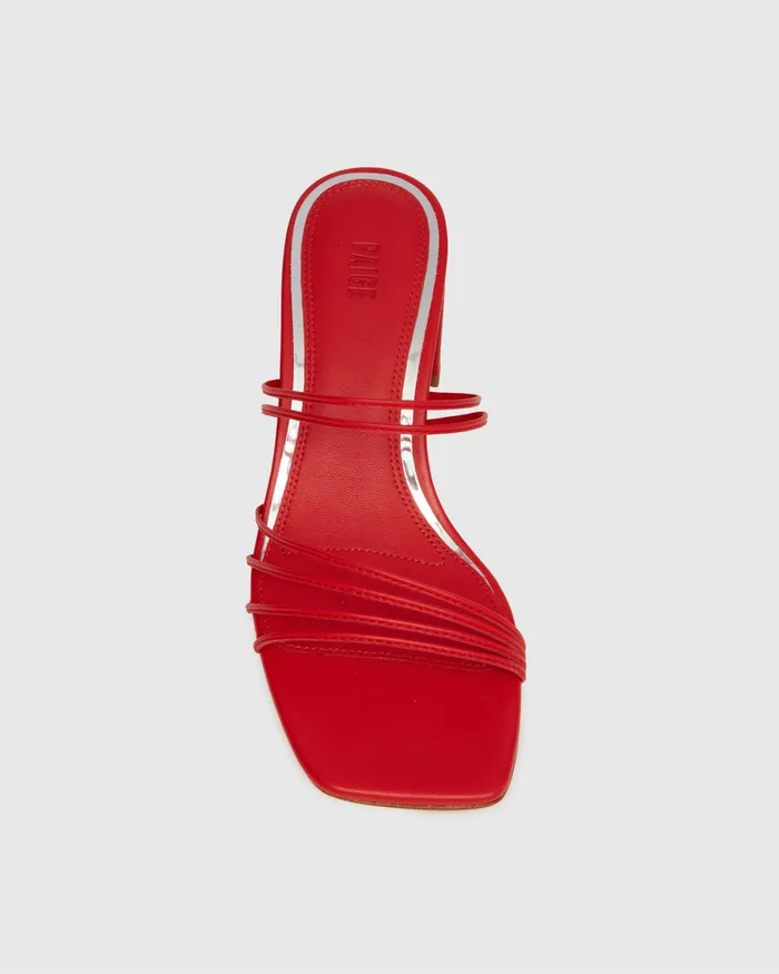 Sandals Esme Sandal 8211 Candy Red Leather 8211 PAIGE Women