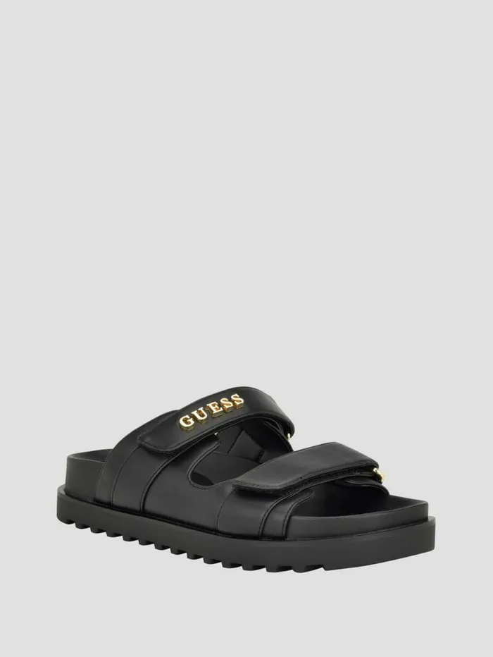 Sandals GUESS Women Fabulon TwoStrap Slides Black 001