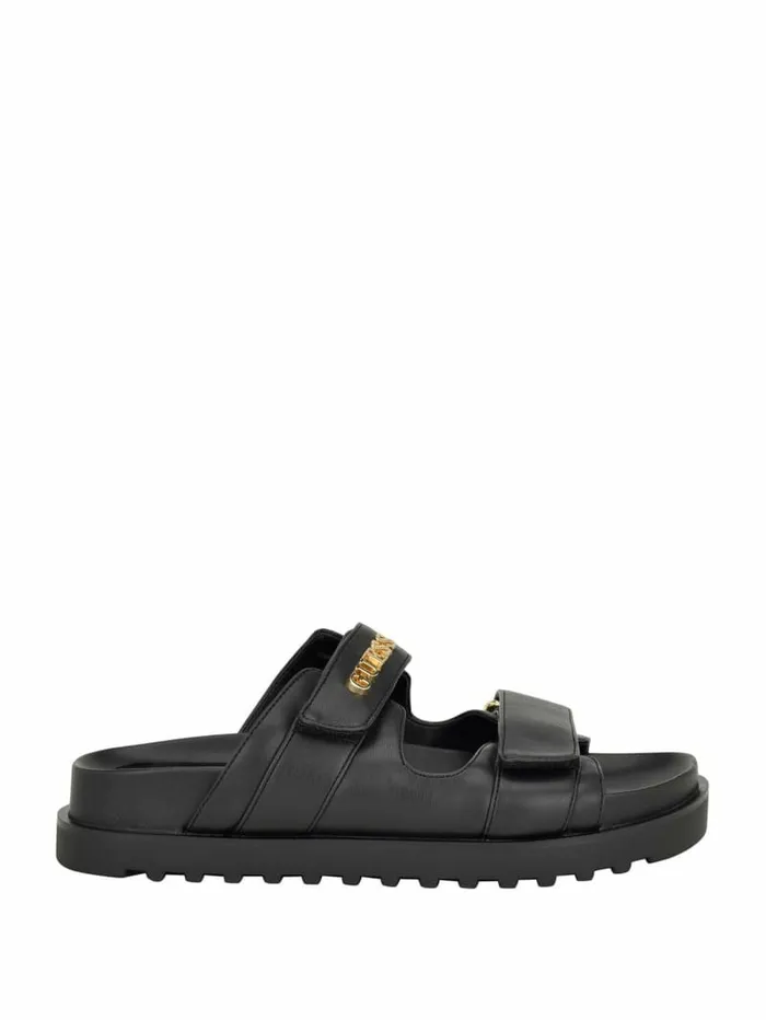 Sandals GUESS Women Fabulon TwoStrap Slides Black 001 Sandals GUESS Women Fabulon TwoStrap Slides Black 001