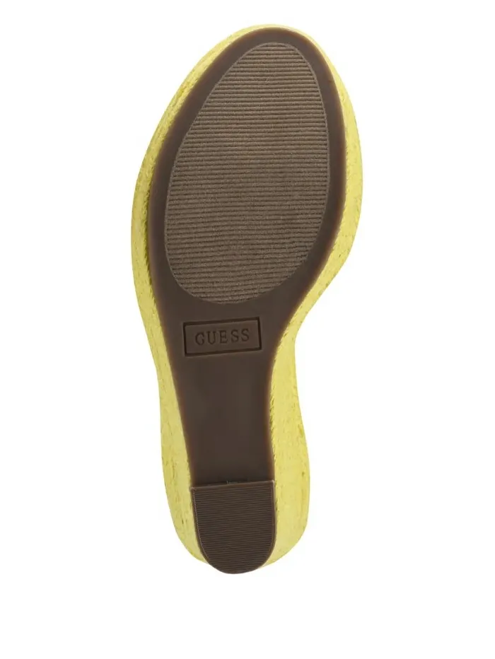 Sandals Halona Tie Espadrille Wedges Yellow GUESS Women Sandals Halona Tie Espadrille Wedges Yellow GUESS Women