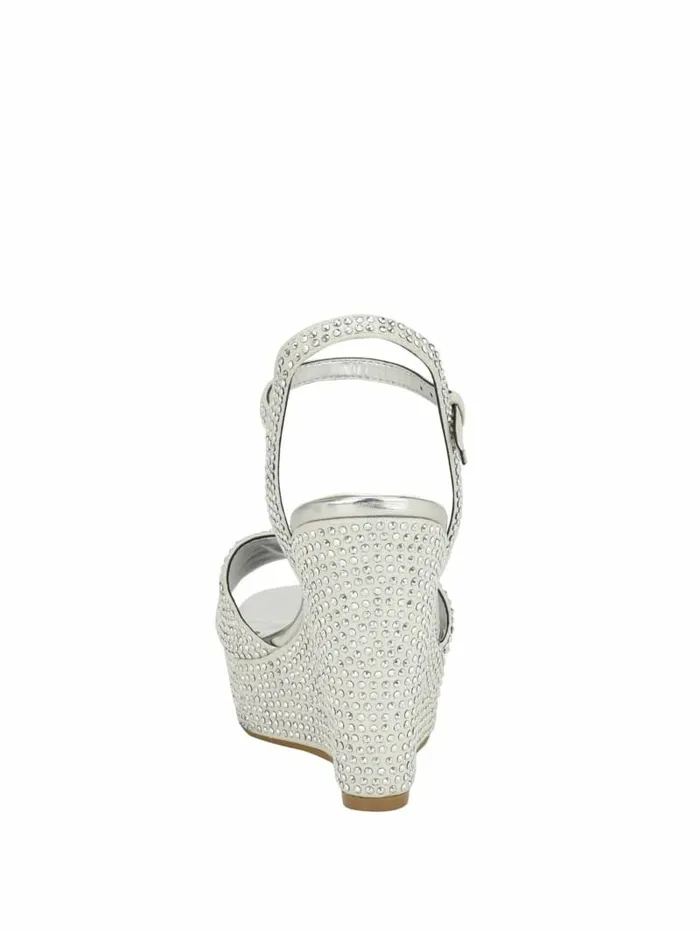 Sandals Hippa Rhinestone Wedge Sandals Silver 040 8211 GUESS Women Sandals Hippa Rhinestone Wedge Sandals Silver 040 8211 GUESS Women