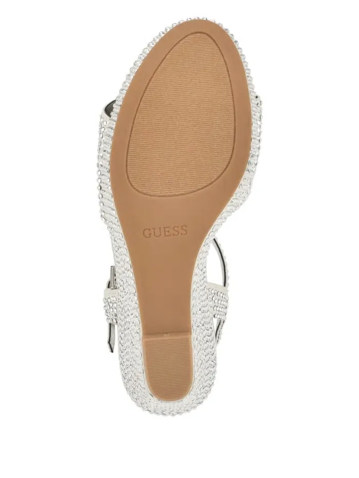 Sandals Hippa Rhinestone Wedge Sandals Silver 040 8211 GUESS Women Sandals Hippa Rhinestone Wedge Sandals Silver 040 8211 GUESS Women