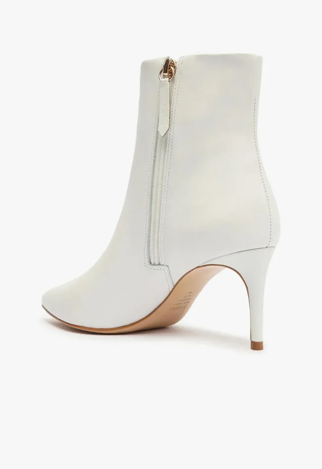 Schutz Shoes Booties Magali Mid Leather Bootie White 8211 Women