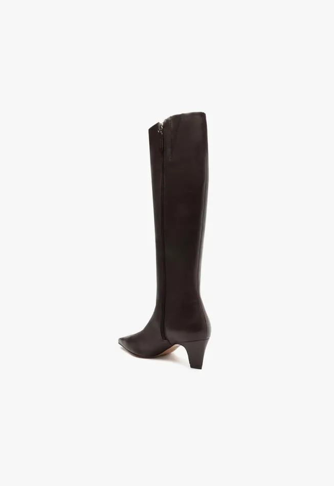 Schutz Shoes Boots Dellia Up Leather Boot Dark Chocolate 8211 Women