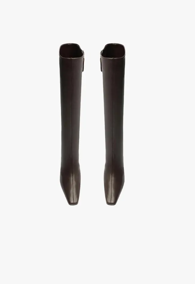 Schutz Shoes Boots Dellia Up Leather Boot Dark Chocolate 8211 Women