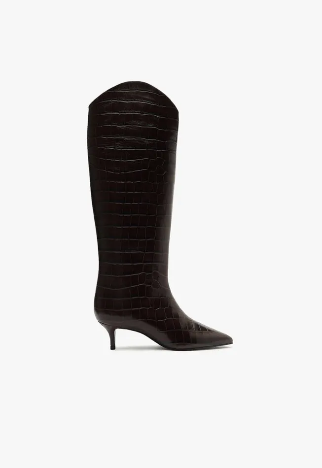 Schutz Shoes Boots Maryana Lo Wide Boot Brown 8211 Women