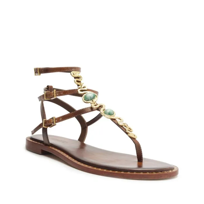 Schutz Shoes Flats Malie Flat Sandal Brown 8211 Women