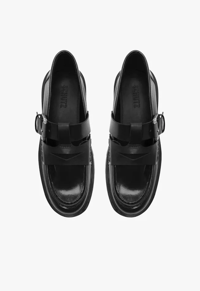 Schutz Shoes Loafers Alana Flat Black 8211 Women