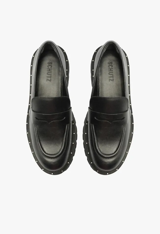Schutz Shoes Loafers Christie Flat Black 8211 Women