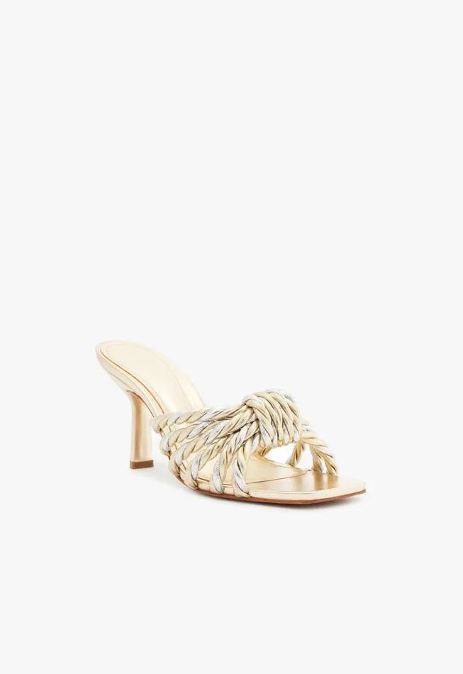 Schutz Shoes Mules Capri Metallic Sandal Silver 8211 Women