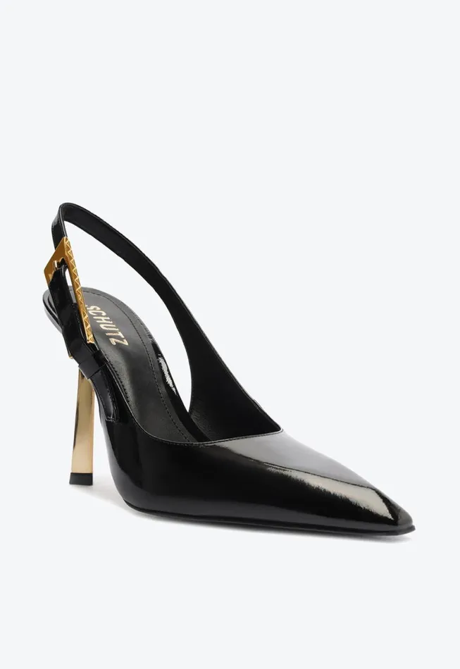 Schutz Shoes Pumps Ciara Patent Leather Pump Black 8211 Women
