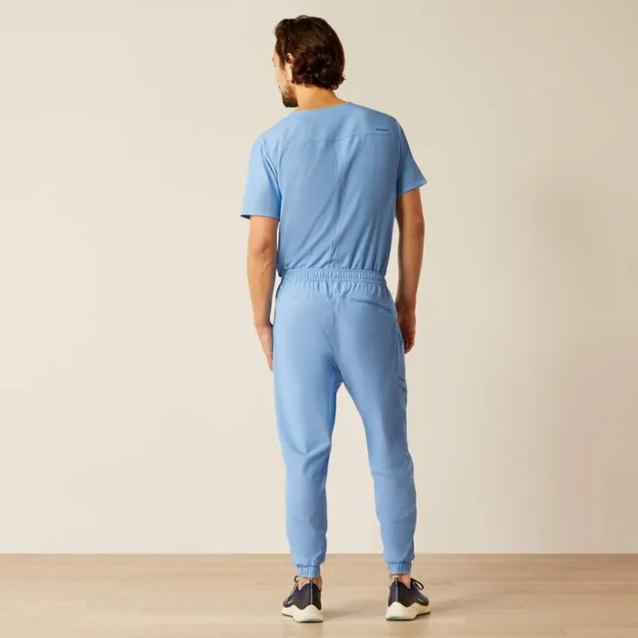 Scrubs 8211 New Men Ariat Drew Cargo Stretch Jogger Scrub Pant Light Blue Heather