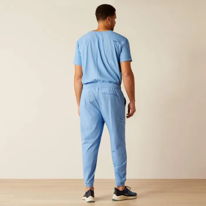 Scrubs 8211 New Men Ariat Drew Cargo Stretch Jogger Scrub Pant Light Blue Heather