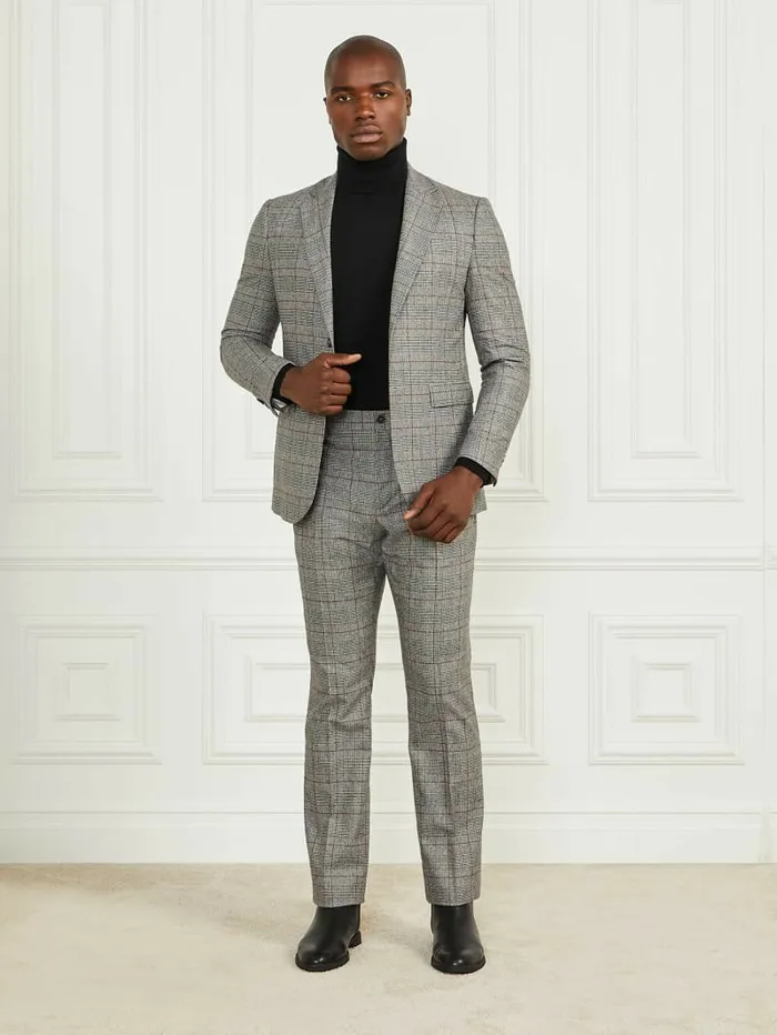 Sean Notched Blazer BlackWhiteRed Check Jackets and Coats GUESS Men Sean Notched Blazer BlackWhiteRed Check Jackets and Coats GUESS Men