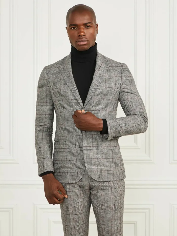 Sean Notched Blazer BlackWhiteRed Check Jackets and Coats GUESS Men Sean Notched Blazer BlackWhiteRed Check Jackets and Coats GUESS Men