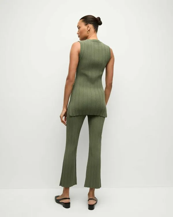 Semma RibKnit Tank Stone Army Women Veronica Beard Tops Semma RibKnit Tank Stone Army Women Veronica Beard Tops
