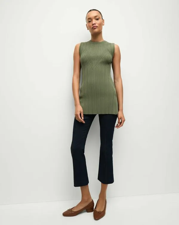Semma RibKnit Tank Stone Army Women Veronica Beard Tops Semma RibKnit Tank Stone Army Women Veronica Beard Tops