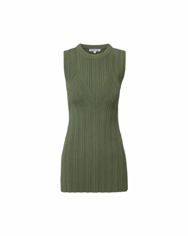 Semma RibKnit Tank Stone Army Women Veronica Beard Tops Semma RibKnit Tank Stone Army Women Veronica Beard Tops