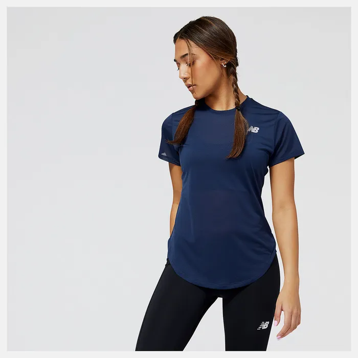 Shirts Accelerate Short Sleeve Top NATURAL INDIGO New Balance Women