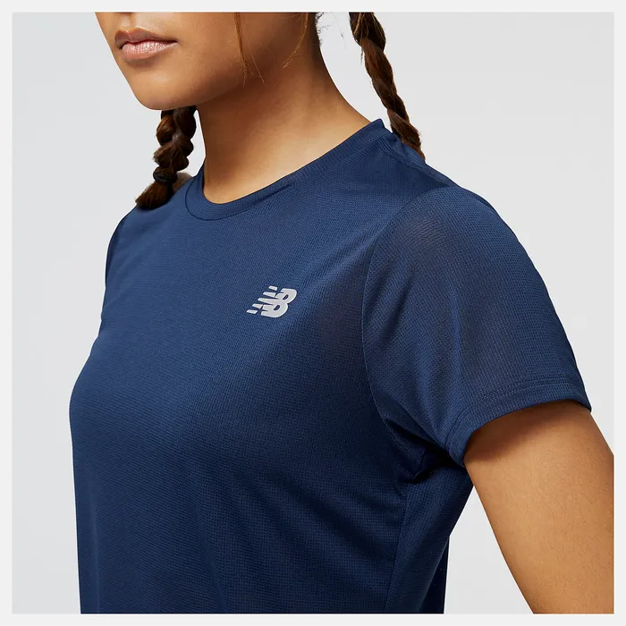 Shirts Accelerate Short Sleeve Top NATURAL INDIGO New Balance Women Shirts Accelerate Short Sleeve Top NATURAL INDIGO New Balance Women
